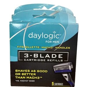2 pks Cartridge Refills 5/box Fits Gillette Mach 3 Handles, Daylogic Men 3 Blade